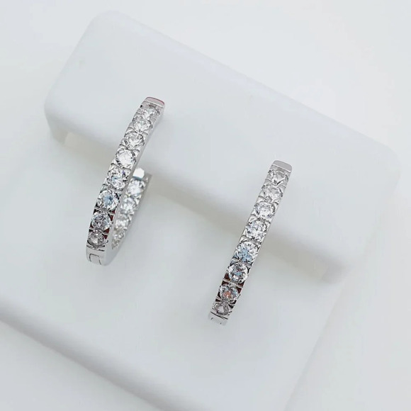 "925 Sterling Silver Cubic Zirconia Earrings, U19254669 - Picture 1 of 11